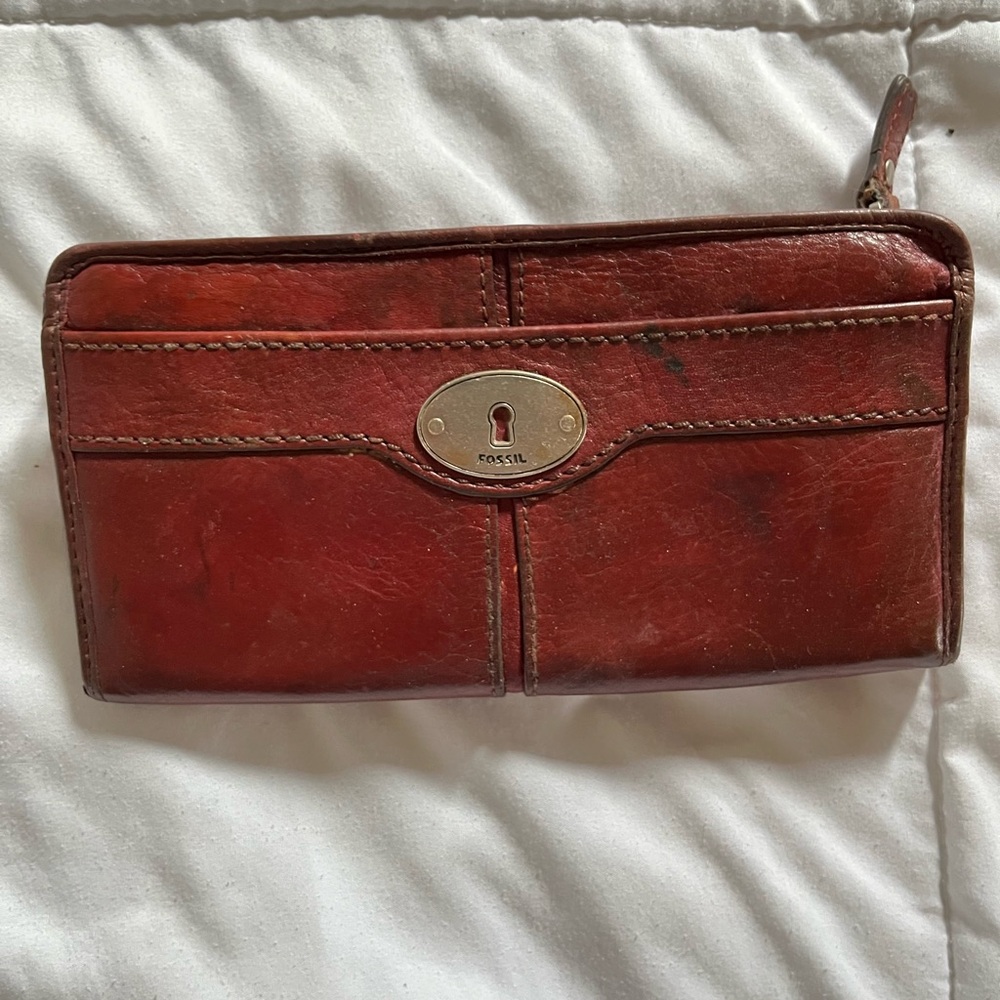Vintage Red Fossil Wallet